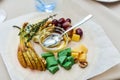 Cheese plate with cheeses Dorblu Royalty Free Stock Photo