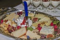 Cheese plate on the cold buffet Royalty Free Stock Photo