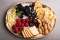 Cheese plate with nuts and berries