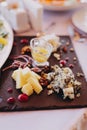 Cheese plate in a restaurant