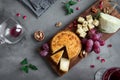 Cheese, fruit platter and wine Royalty Free Stock Photo