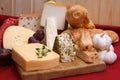 Cheese platter with organic fresh cheese