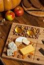 Cheese platter with various cheeses. Royalty Free Stock Photo