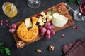 Cheese platter and wine Royalty Free Stock Photo