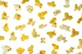 Cheese popcorn isolated on white background,top view Royalty Free Stock Photo