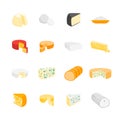 Cheese Product Dairy Set. Vector