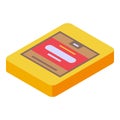 Cheese product icon, isometric style