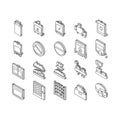 Cheese Production Collection isometric icons set vector Royalty Free Stock Photo