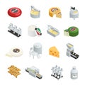 Cheese Production Isometric Icons Collection Royalty Free Stock Photo
