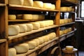 Cheese production: maturing circles in the cellar