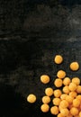 Cheese puff balls, Cheese flavoured Puffs or balls over moody background Royalty Free Stock Photo