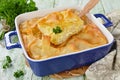 Cheese puff pie from unleavened dough