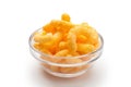 cheese puffs in a glass bowl Royalty Free Stock Photo