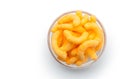 cheese puffs in a glass bowl Royalty Free Stock Photo