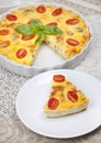 Cheese Quiche with cherry tomatoes