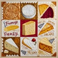 A Cozy Cheese Quilt: Stitched Delights of Dairy and Comfort Royalty Free Stock Photo