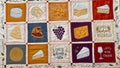 Dairy Delight Quilt: A Patchwork of Cheese and Stitched Warmth Royalty Free Stock Photo