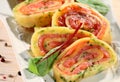 Cheese roll with salmon