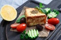 Cheese Saganaki, Greece appetizer Royalty Free Stock Photo