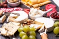 Cheese and salami plate Royalty Free Stock Photo