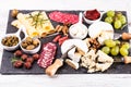 Cheese and salami plate Royalty Free Stock Photo