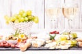 Cheese and salami plate Royalty Free Stock Photo