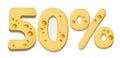 Cheese sale numbers banner Royalty Free Stock Photo