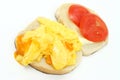 Cheese and Scrambled Egg Sandwich Open Royalty Free Stock Photo