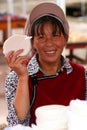 Cheese seller Royalty Free Stock Photo