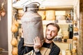 Cheese seller portrait Royalty Free Stock Photo