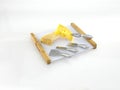 cheese serving on a tray with cheese cutters