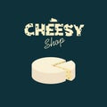 Cheese shop design with creative typography of