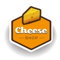 Cheese shop label or badge vector