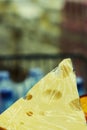 Cheese in a shopping cart. toned. vertical photo