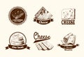 Cheese sketch labels Royalty Free Stock Photo