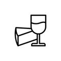 Cheese slice, goblet icon. Simple line, outline vector elements of dairy product icons for ui and ux, website or mobile