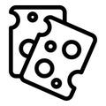 Cheese slices icon, outline style