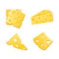 Cheese slices set, hand drawn vector illustration