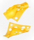 Cheese slices on transparent background