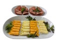 Cheese and Smoked Beef on Oval Plate 1