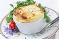 Cheese Souffle Served In Ramekin