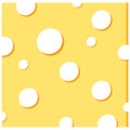 Cheese square slice vector icon isolated on white background. Royalty Free Stock Photo