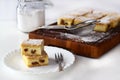 Cheese squares with raisin, cheese cake Royalty Free Stock Photo