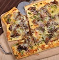Cheese Steak Pizza Slices Royalty Free Stock Photo