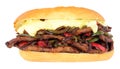 Cheese Steak Sandwich Roll With Red And Green Peppers