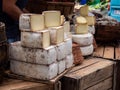 Cheese at Arles market Royalty Free Stock Photo