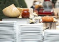 Cheese table set for reception refreshments-