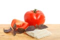 Cheese, tomato and basil Royalty Free Stock Photo