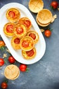 Cheese tomato tartlets Royalty Free Stock Photo