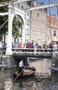 Cheese transport by boat in Alkmaar, Holland Royalty Free Stock Photo